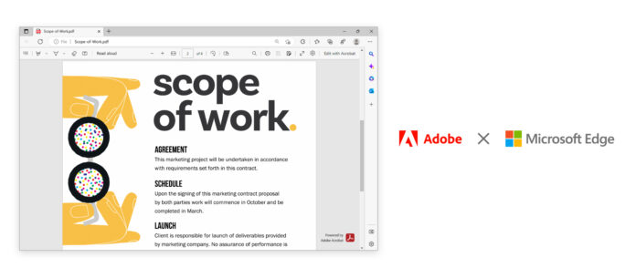 アドビとマイクロソフト、Microsoft Edgeを通じて14億人のWindowsユーザーに業界をリードするAdobe Acrobatの PDFエクスペリエンスを提供のメイン画像