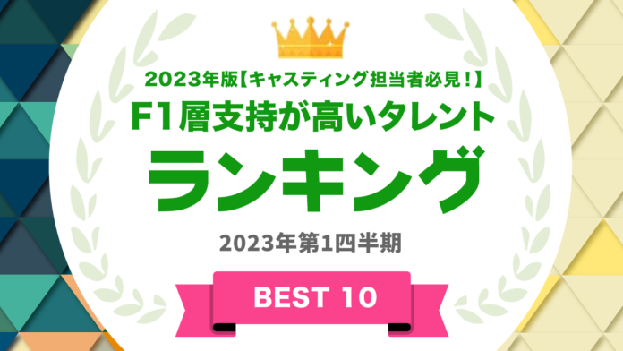 ​キャスティング担当者必見！『タレントパワーランキング』がF1層（20～34歳女性）に支持されているタレントを発表！WEBサイト『タレントパワーランキング』ランキング企画第222弾！！のメイン画像